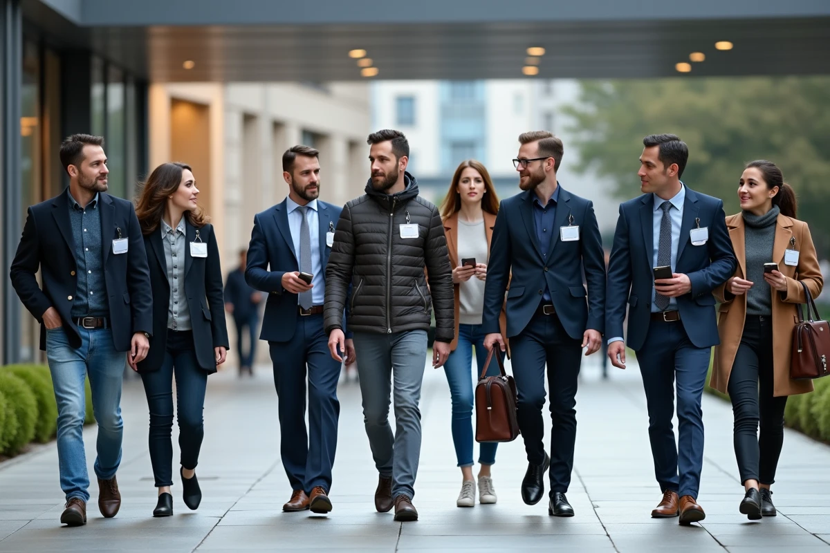 Agents publics arrivant à l