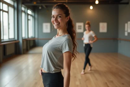 Femme en danse dans un studio moderne à Lille