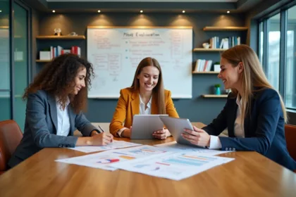 Equipe de jeunes professionnels en réunion de travail