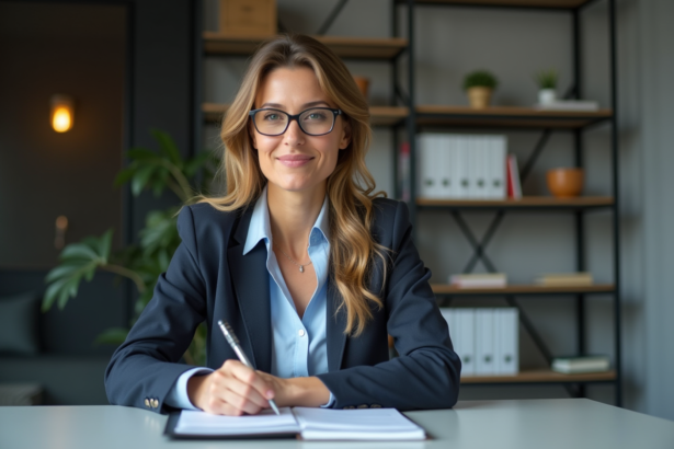 Femme en formation professionnelle en business casual