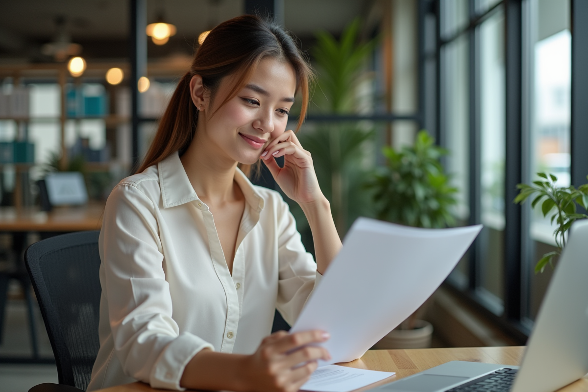 Jeune femme au coworking en réunion de travail