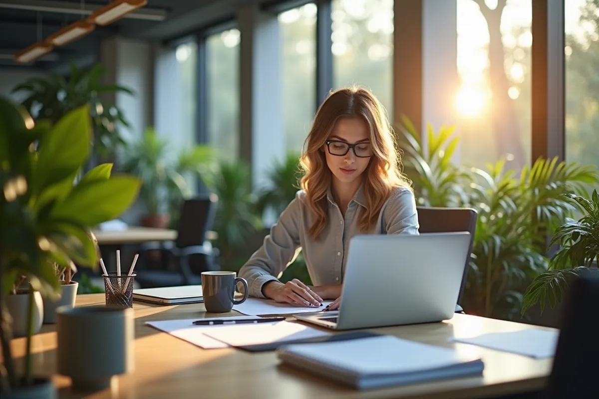 Bureau en désordre avec une tasse de café et une liste de tâches