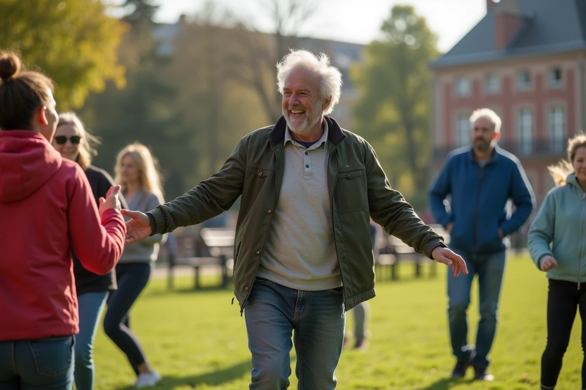 Groupe de danseurs en plein air dans un parc à Lille