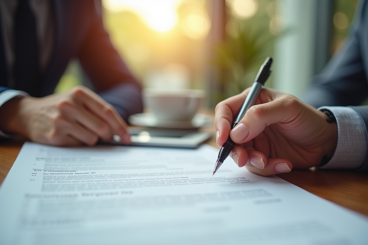 Mains nerveuses tenant un CV lors d